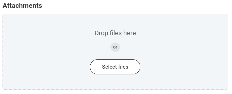 Image shows the "Attachments" field on the Administrative Schedule Change and Override Request form.